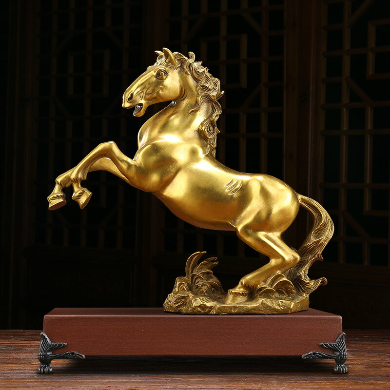 純銅生肖銅馬擺件辦公室領導客廳居家裝飾工藝品馬到成功開業禮物