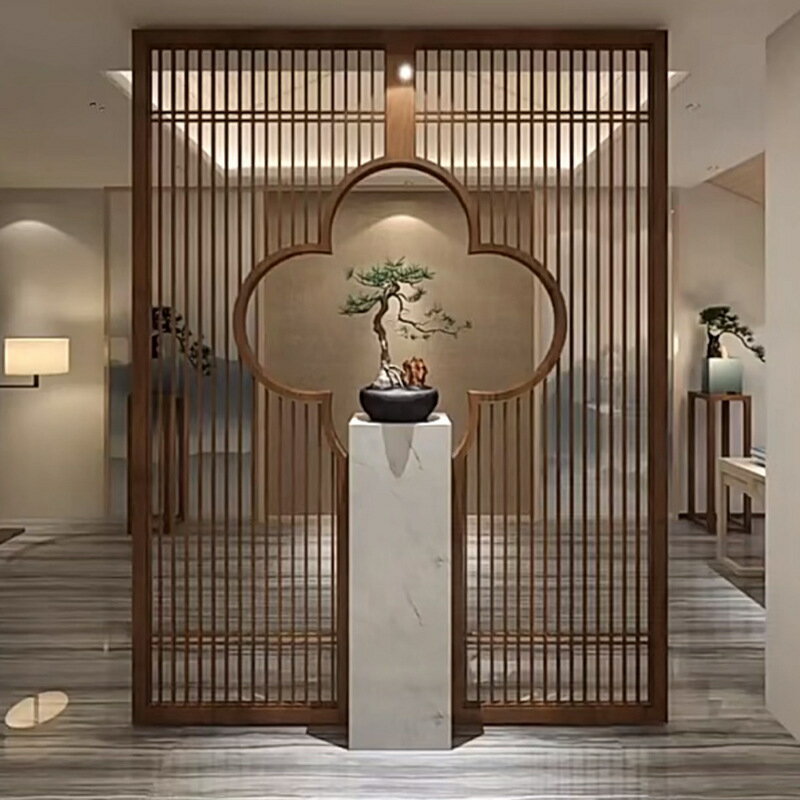 熱銷/免運費 定製現代簡約屏風隔斷酒店裝飾玻璃隔斷金屬餐廳背景屏風源頭