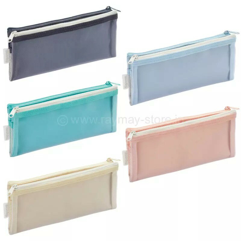 【日本Raymay】網狀筆袋 鉛筆盒 可折疊 雙拉鍊 FY1236 1