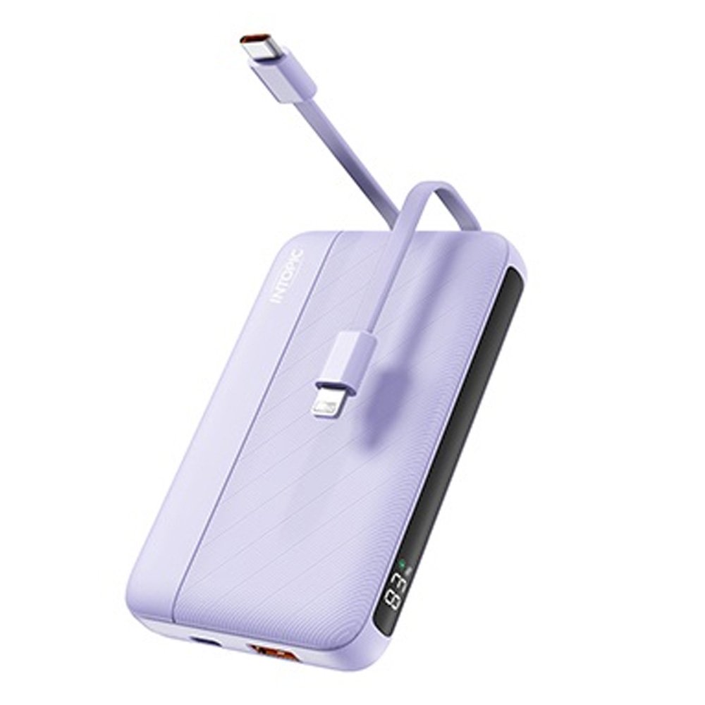 行動電源推薦，迷你行動電源推薦到INTOPIC 雙線迷你快充行動電源(紫色)【九乘九購物網】