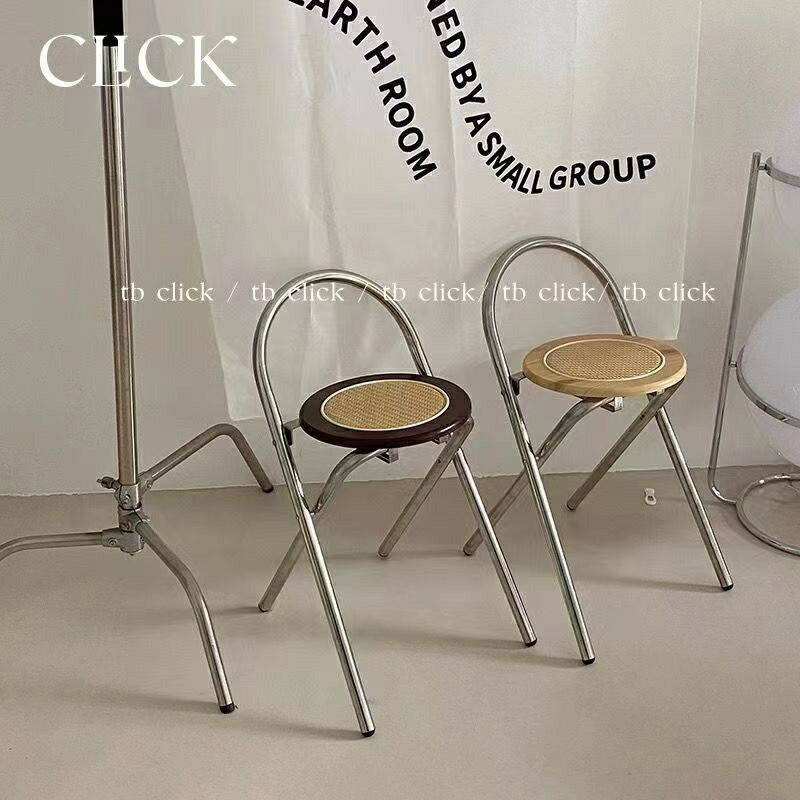中古設計師折疊椅子網紅休閒客廳靠背小戶型餐椅傢用商用