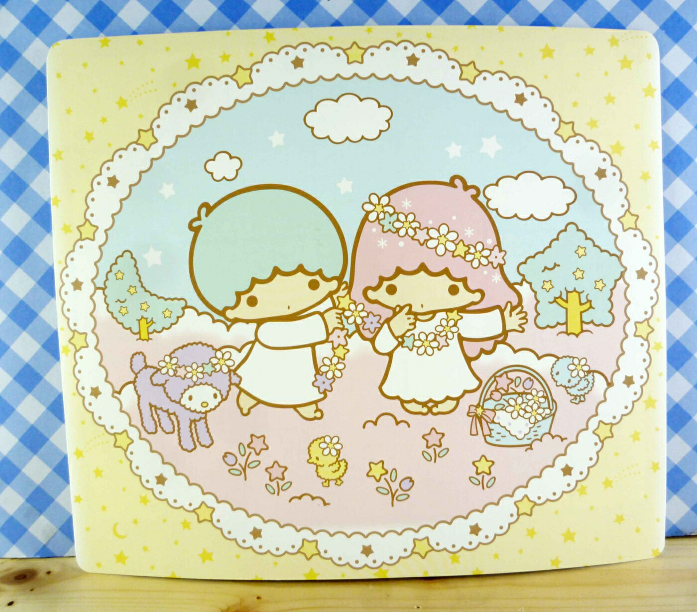 【震撼精品百貨】Little Twin Stars KiKi&LaLa 雙子星小天使 雙面卡片-黃花園/綠蛋糕 震撼日式精品百貨
