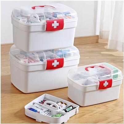 醫藥箱家庭裝學生宿舍大容量儲物箱小型藥物藥品收納盒家用小藥箱 夏沐生活