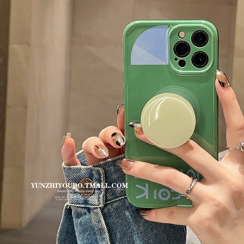 ins簡約幾何字母支架適用iphone13/12pro max蘋果11手機殼iphonex軟矽膠xsmax創意x/xr日韓8plus女全包防摔套