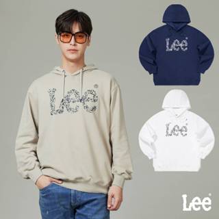 Lee 男款 斑駁LOGO寬鬆帽T