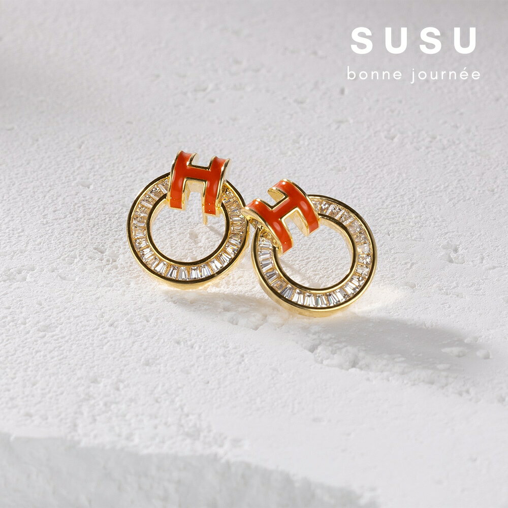 SU SU︱經典H耳環❤️925純銀 鋯鑽 耳環 項鍊 手鍊 穿搭 百搭 時尚 送禮 防過敏 飾品 6