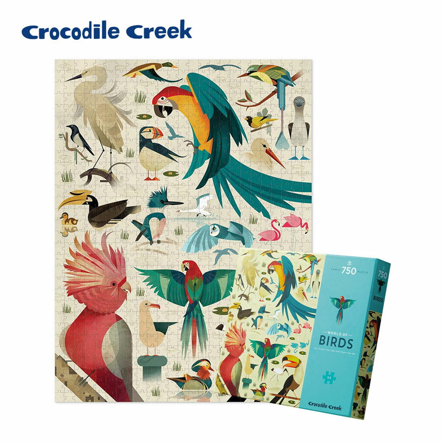 (4歲+) 美國【Crocodile Creek】動物圖鑑主題盒拼圖-鳥類世界 (750片)