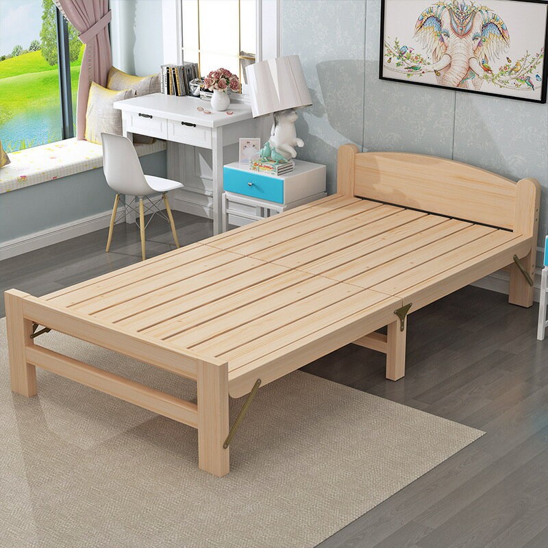 【可開發票】折疊床 小床 木床1米5寬一米五寬的折疊床雙人床1米5實木床單人床兒童簡約成人