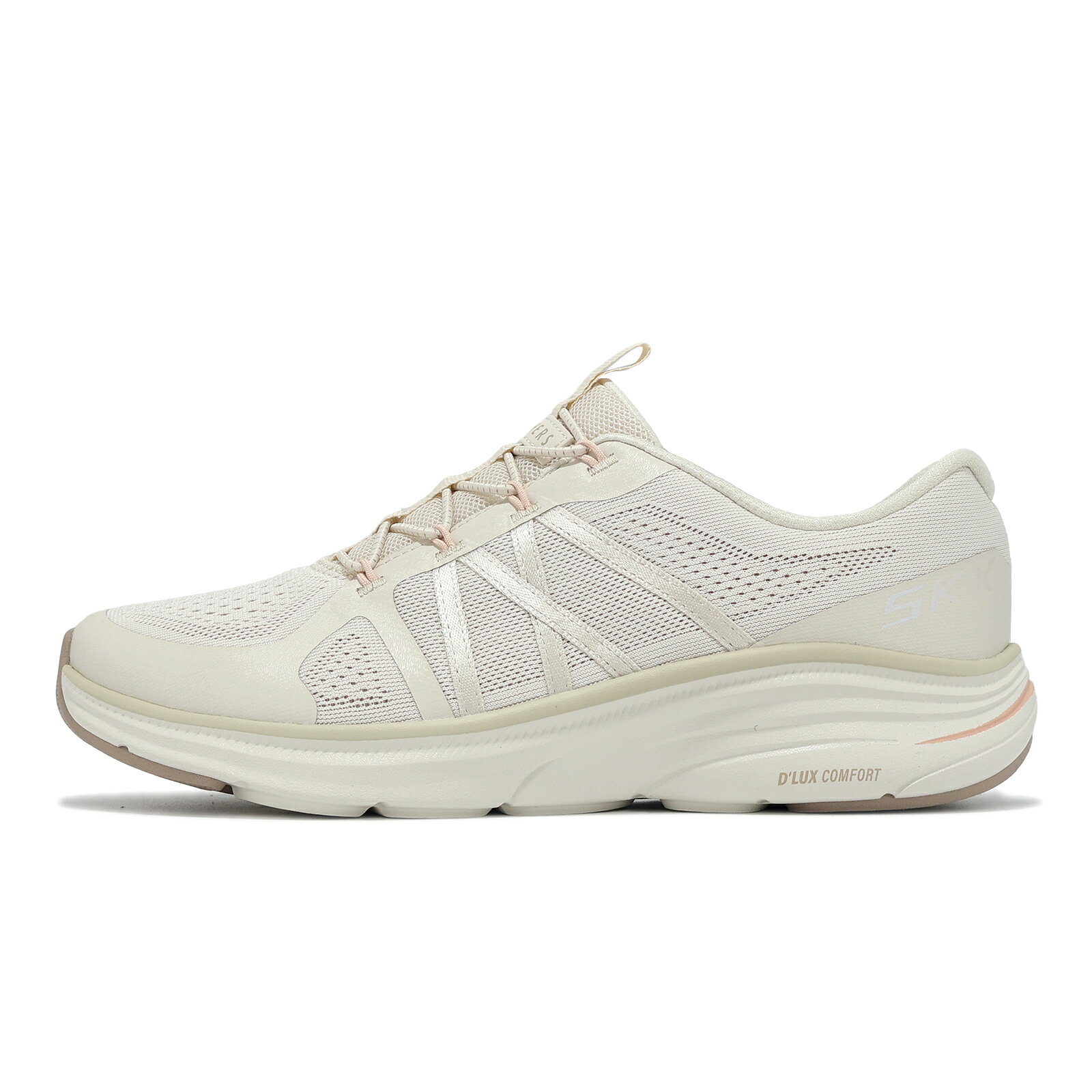 Skechers 健走鞋 D Lux Comfort 2 女鞋 米白 粉 緩衝 輕量 休閒鞋 104474NAT