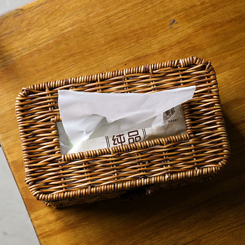 餐廳紙巾盒編織 家用客廳茶幾多功能抽紙盒遙控器收納盒北歐INS風