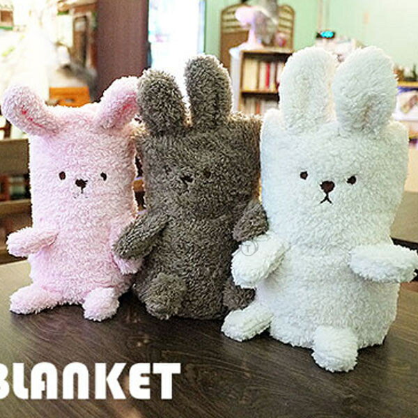 日本BUNNY超柔嬰兒毛巾兔可捲曲收納毯/小毛毯 懶人毯 抱枕 抱毯【BlueCat】【JI0476】