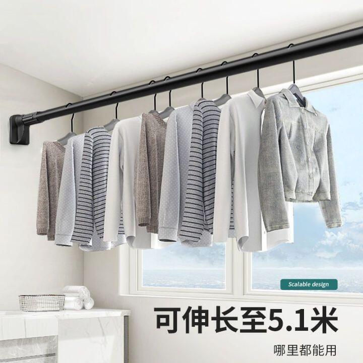 不鏽鋼伸縮桿 伸縮桿 晾衣桿 浴簾桿 免打孔伸縮晾衣桿飄窗晾衣架不銹鋼陽臺家用掛曬衣室內曬被子神器