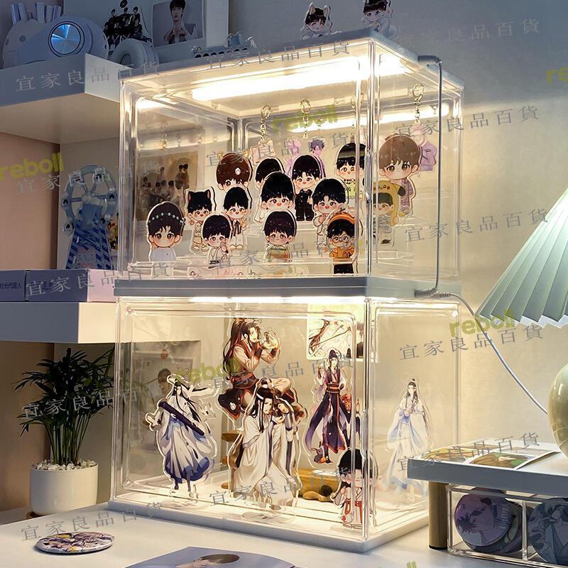 【宜家良品百貨】立牌展示架亞克力人形擺件收納盒吧唧周邊手辦陳列櫃透明盲盒收納 網