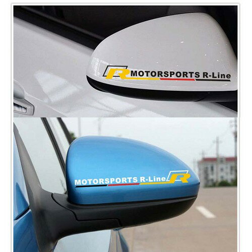 vw R後視鏡貼 貼紙 polo scirocco cc beetle golf gti t5 caddy A0224