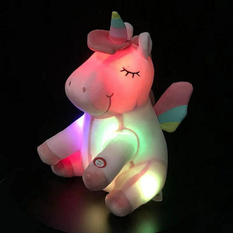 網紅LED彩虹發光獨角獸公仔 可愛毛絨玩具玩偶 生日禮物 玩偶/生日/情人/聖誕禮物/毛絨娃娃/抱枕娃娃
