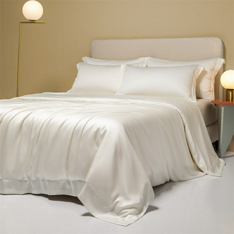 素色60S進口天絲床包組 100%萊賽爾天絲床單 床罩組 60支天絲床包四件組 雙人加大床包四件組 涼感冰絲床組