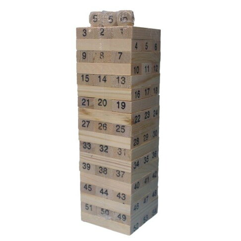 小疊疊樂 原木色疊疊樂 (木材 數字)/一盒54片入(促60) 益智疊疊樂 平衡遊戲-AA5568 1