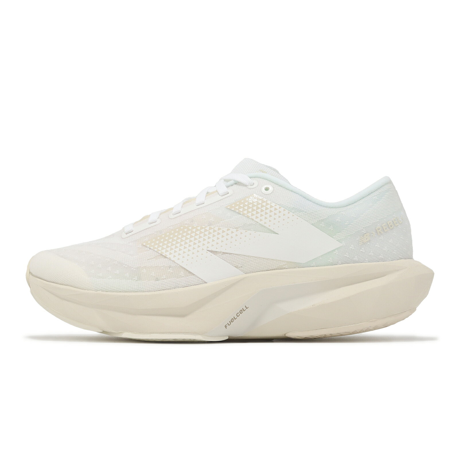 New Balance NB 競速跑鞋 FuelCell Rebel V4 2E 男鞋 寬楦 米白 輕量 回彈 競速 運動鞋 NB