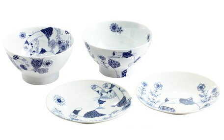 【領券滿額折100】 日本にゃん屋貓咪碗盤組