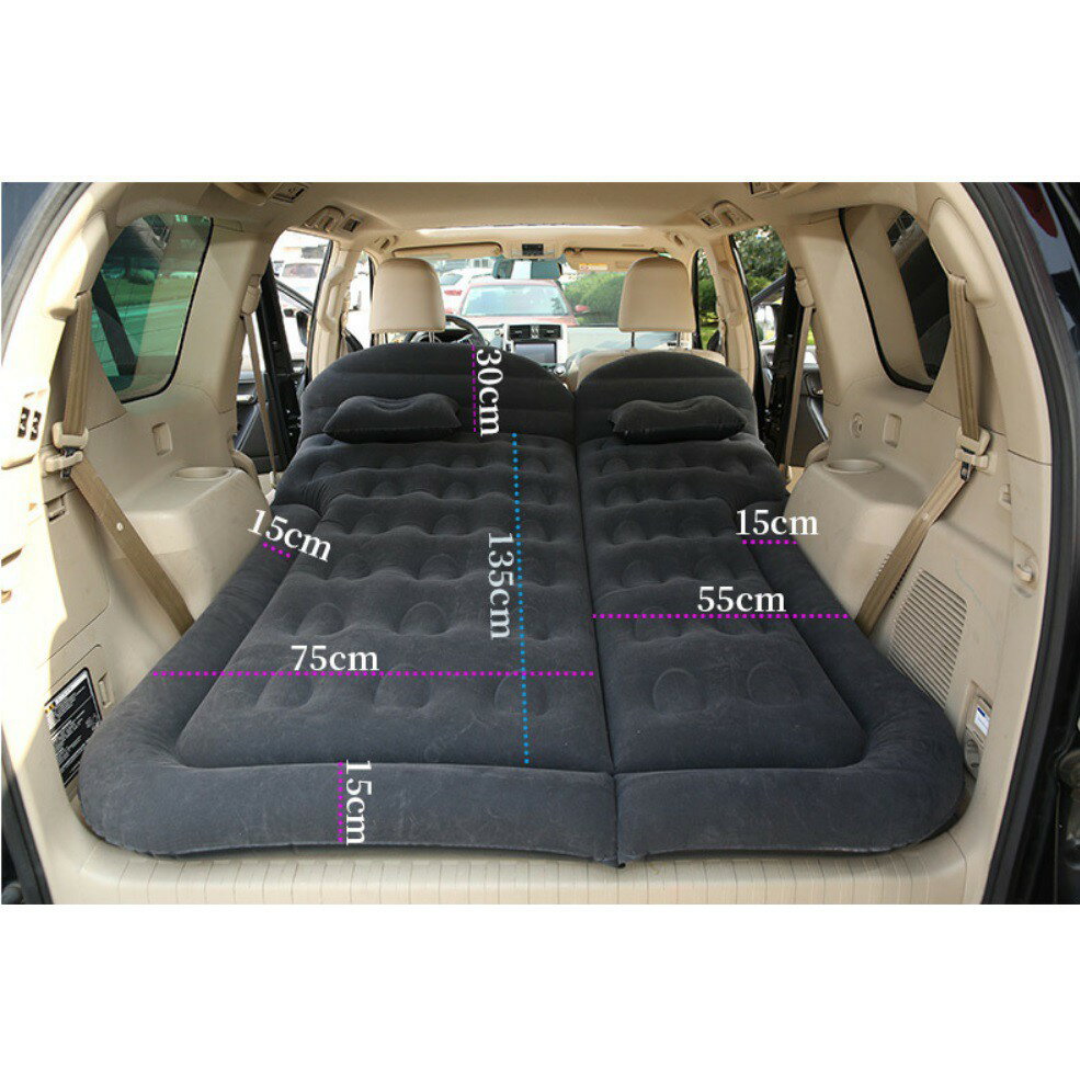 【休旅車充氣床】送枕頭+電動打氣機+收納袋 植絨分體 點菸孔充氣 車用 後座後排充氣墊 旅行床 車震床墊 車用充氣床 4