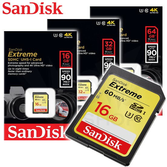 SANDISK V30 Extreme SD UHS-I U3 速度高達 90MB /s 記憶卡