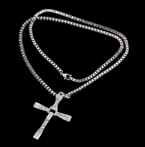 簡約 十字架 水鑽 項鍊 聖母 宗教 項鍊 男 項鍊男生項鍊 銀色項鍊