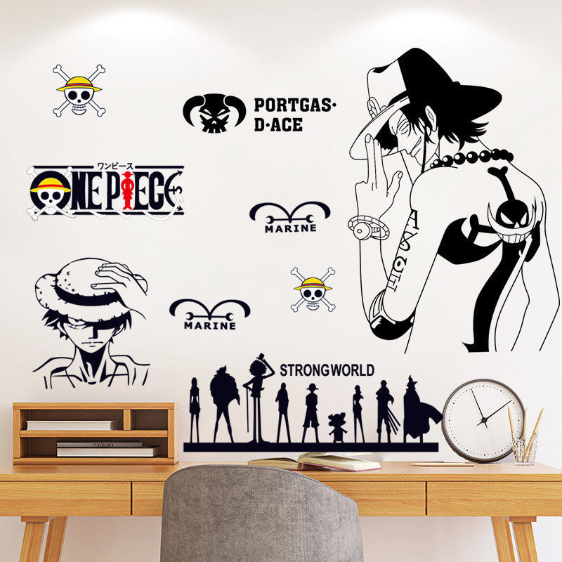 個性創意動漫海賊王墻貼紙路飛臥室墻上寢室宿舍背景裝飾卡通海報
