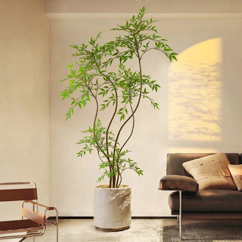 南天竹模擬綠植落地盆栽室內大型仿生植物擺件客廳輕奢裝飾花假樹J-22公司貨