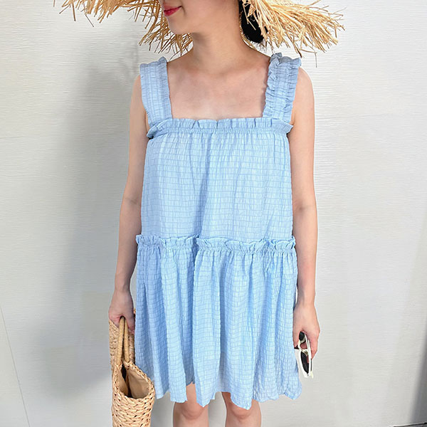 ANNAS 正韓 實拍 不易皺 木耳邊背心洋裝 短裙 短洋裝 無袖洋裝 顯瘦 女神 蛋糕裙 氣質 雪紡 特價 韓國製 韓國 5