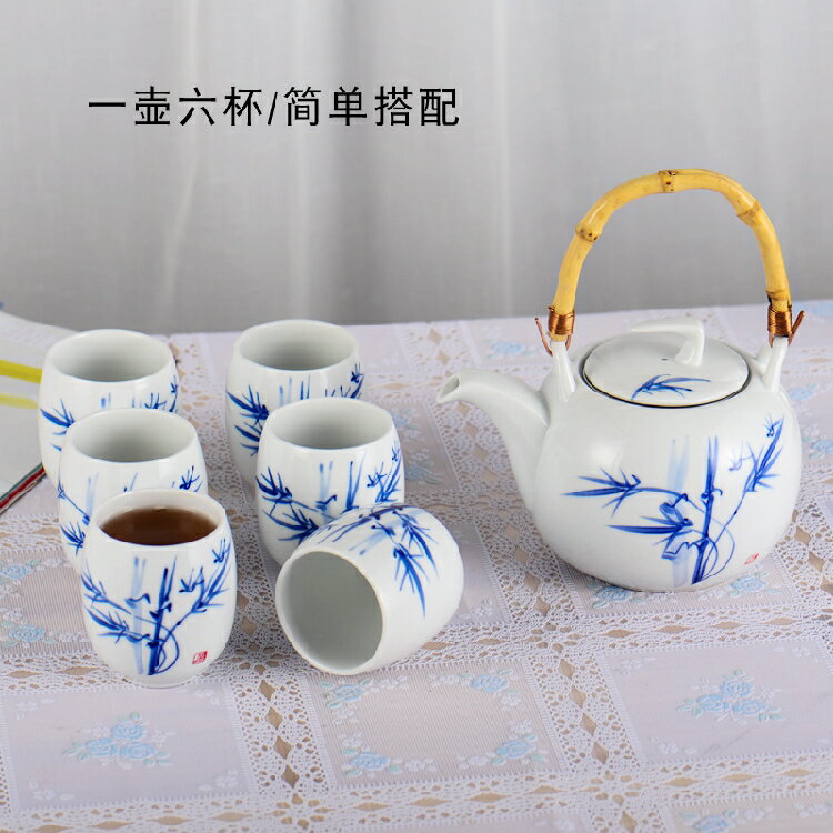現代提梁壺干泡茶盤陶瓷茶具茶杯套裝家用大茶壺簡約泡茶壺送禮品