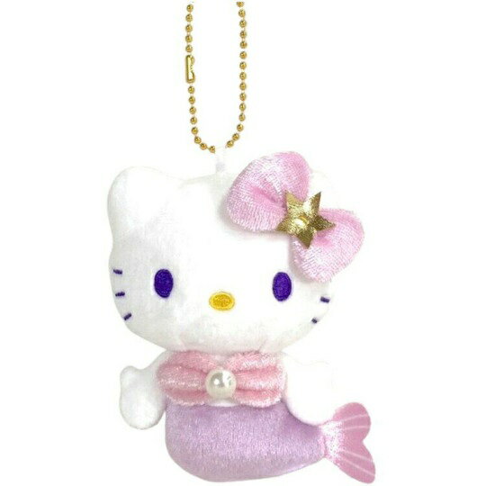 【震撼精品百貨】Hello Kitty 凱蒂貓~日本三麗鷗sanrio KITTY絨毛玩偶吊飾-粉紫人魚變裝50週年*19906