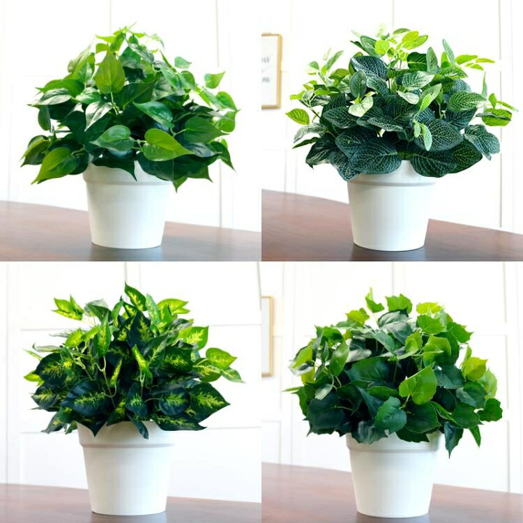 仿真植物塑膠假花草綠蘿葉盆栽綠植客廳室內裝飾落地盆景花藝擺件