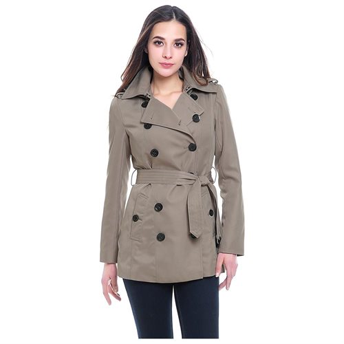 women's short trench coat with hood