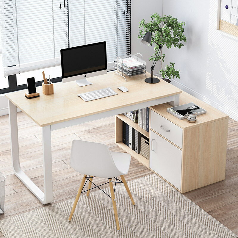 電腦桌 辦公桌 轉角電腦桌臺式家用簡約現代鋼木辦公桌臥室學生學習寫字書桌
