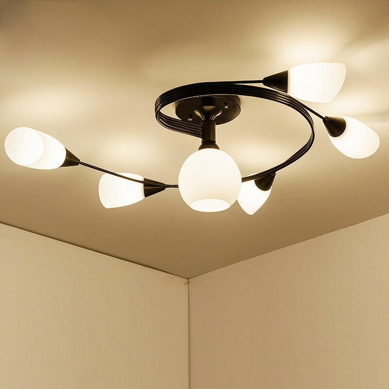 房間次臥吸頂燈北歐創意簡約現代小客廳臥室個性大氣餐廳美式圓形