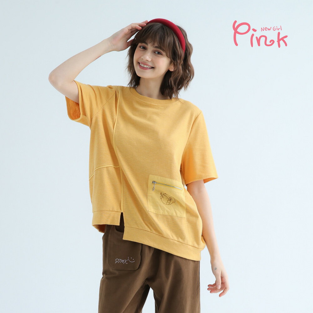 Pink*口袋短袖上衣 X1317MA 治裝激推