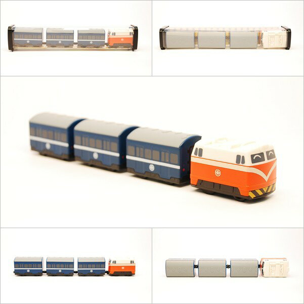 台鐵普通列車 E200型 鐵支路4節迴力小列車 迴力車 火車玩具 壓克力盒裝 QV009T3 TR台灣鐵道