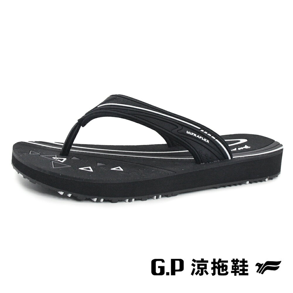 G.P(女)極簡風海灘人字平底夾腳拖鞋 女鞋-黑色