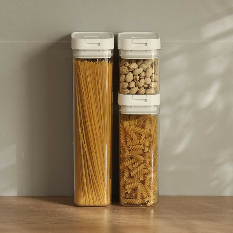 楓林宜居 密封罐食品級塑料罐廚房收納罐日式大號方形五谷雜糧密封盒儲物罐
