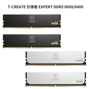 【最高折200+4%回饋】TEAM 十銓 T-CREATE 引領者 EXPERT DDR5 6000/6400 雙通道32GB/64GB 黑/白