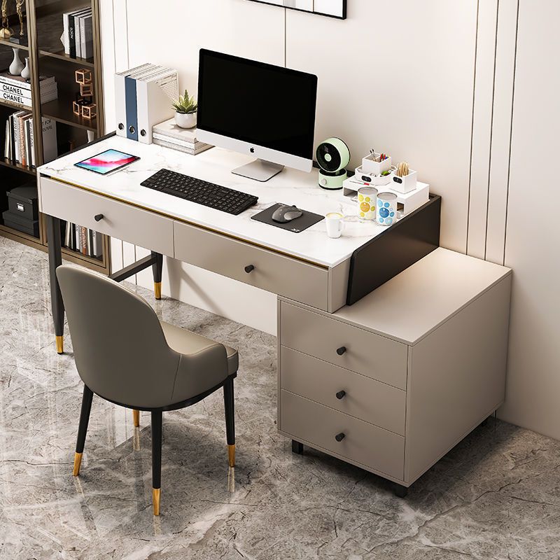 女生臥室化妝桌子電腦桌臺式簡約家用輕奢伸縮書桌簡易辦公寫字桌