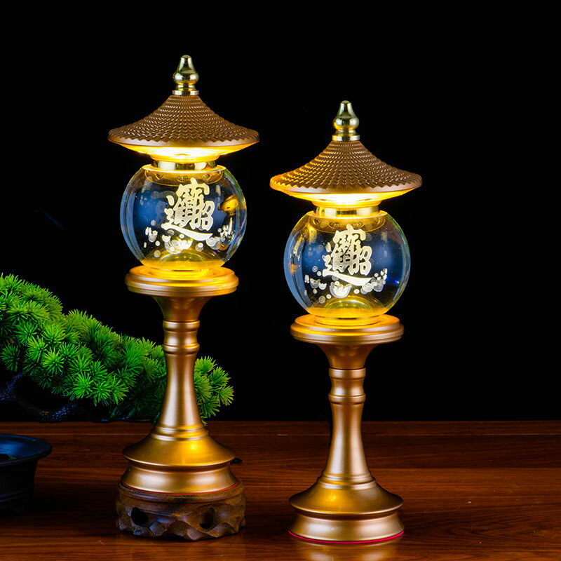 工廠直銷 【附發票】 免運 佛具 供燈 佛燈 蓮花燈 佛前供燈 水晶蓮花燈佛前仙堂關公觀音財神長明燈一對家用插電LED七彩供燈特惠/開立發票 全館八折 售後保障 s1217