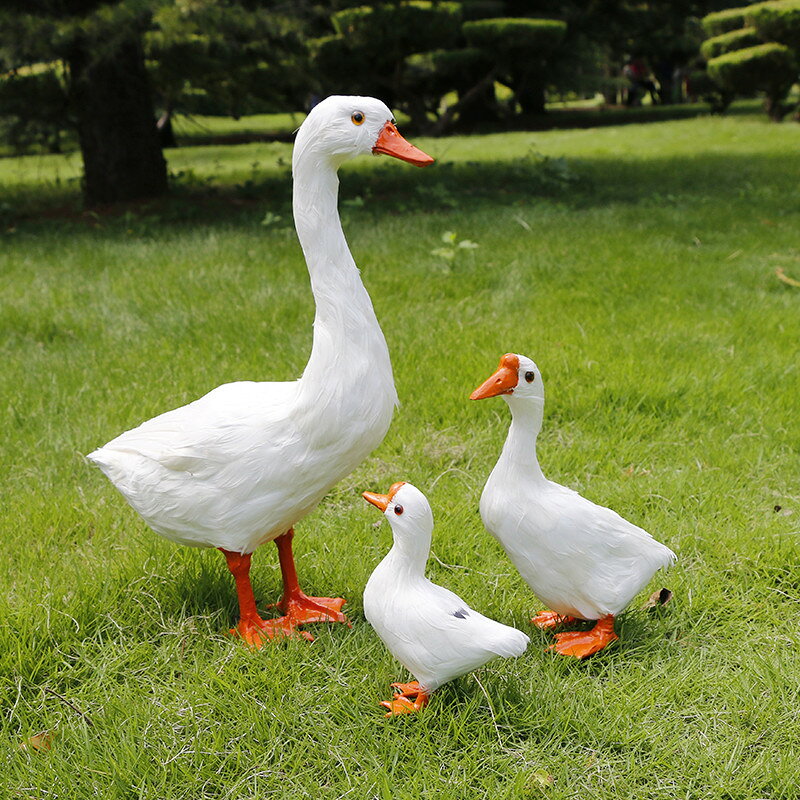 仿真鵝模型動物標本大白鵝室內園林裝飾品鵝擺件攝影拍照道具鴨子 1