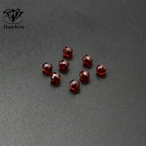 無孔圓球刻面圓珠子3.0mm 2.3mm石榴石紅白色黑色寶石珠寶鑲嵌石