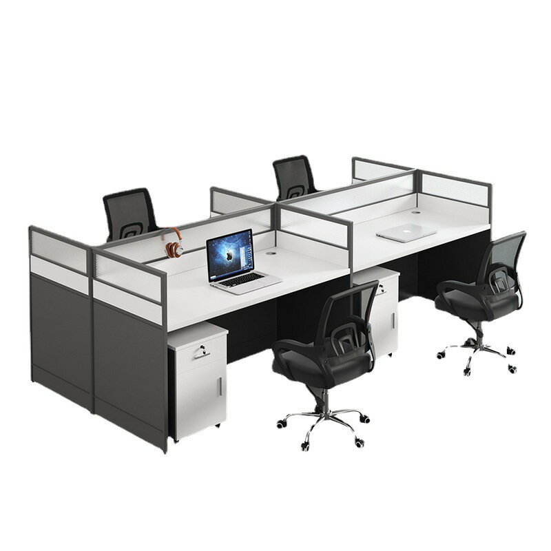 辦公室四人職員辦公桌椅子組合六人位員工桌屏風卡座職員桌