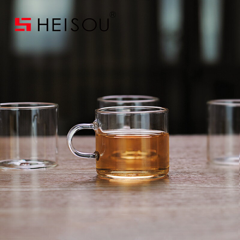heisou 功夫小茶杯耐熱玻璃茶具杯子品茗杯150ML 4只