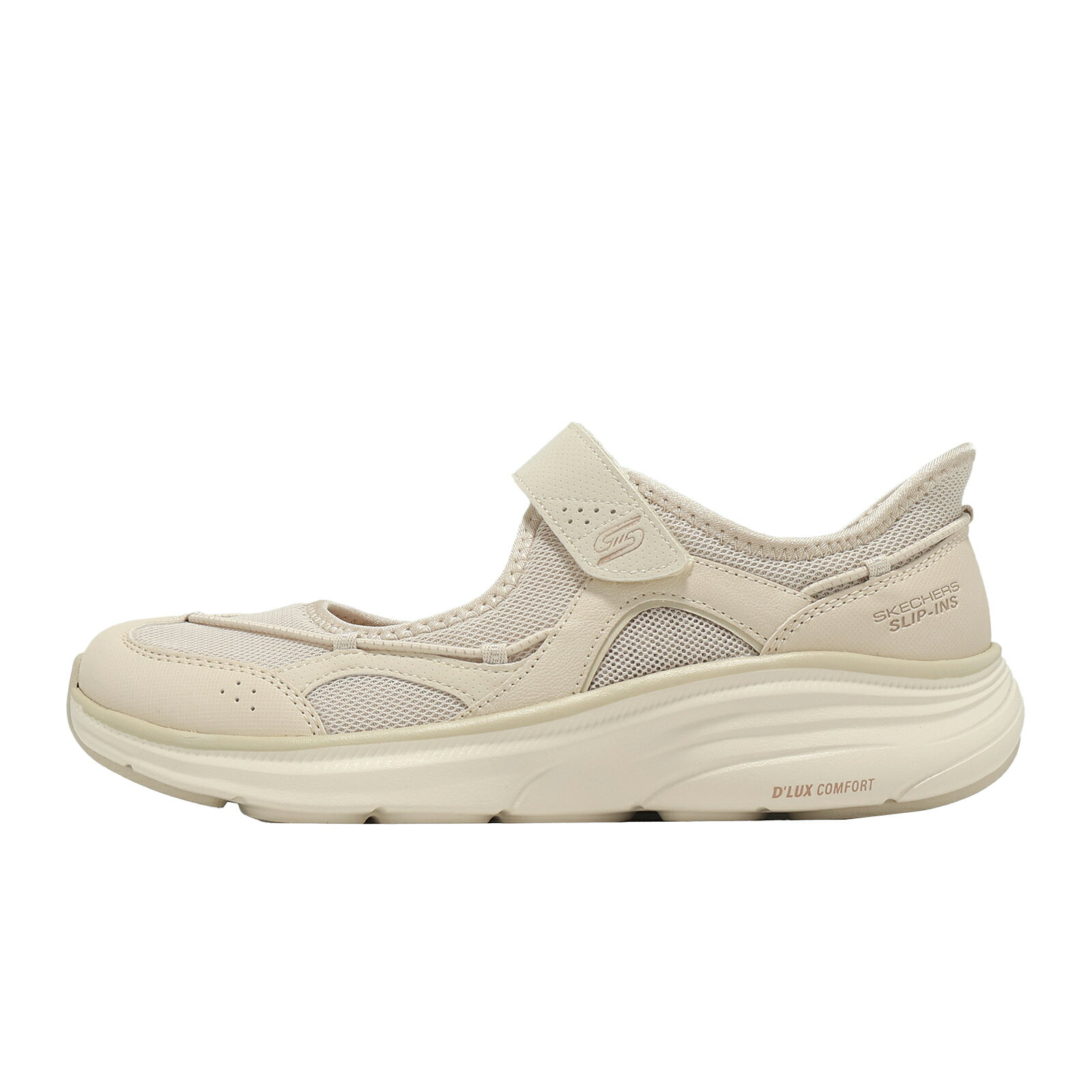 Skechers 休閒鞋 D Lux Comfort 2.0 Slip-Ins 女鞋 米 瑪莉珍鞋 104495NAT