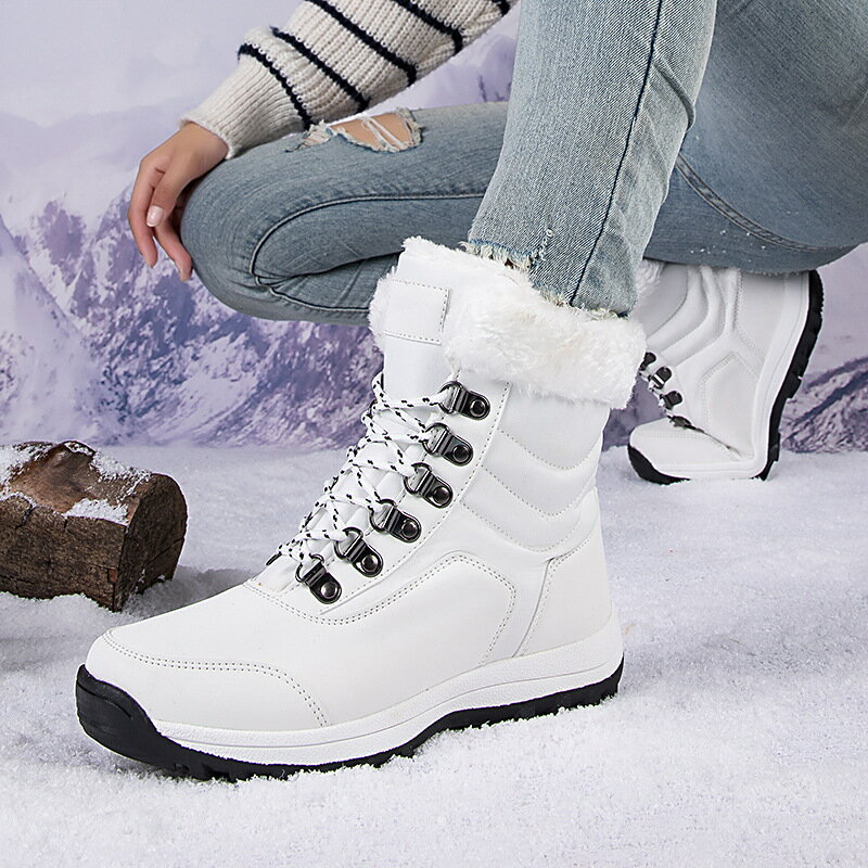 【免運】可開發票 雪靴 女士高筒棉靴大碼冬季加絨加厚戶外靴保暖雪地靴時尚韓版女靴
