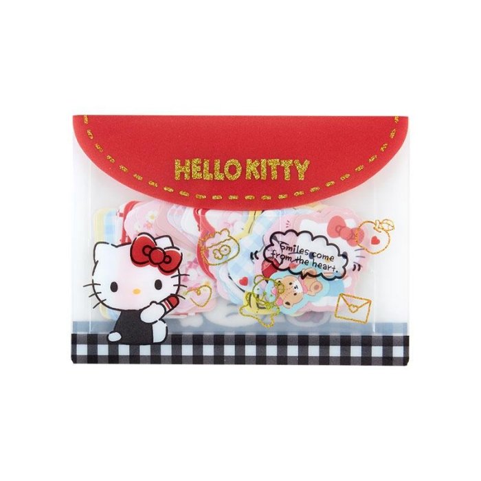 【震撼精品百貨】凱蒂貓 Hello Kitty~日本SANRIO三麗鷗 KITTY造型貼紙祖附收納袋 40枚*40041