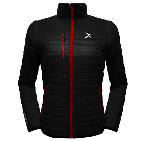 《EGX》UV-2W 女款變色龍2 IN 1高效保暖外套(黑/紅)